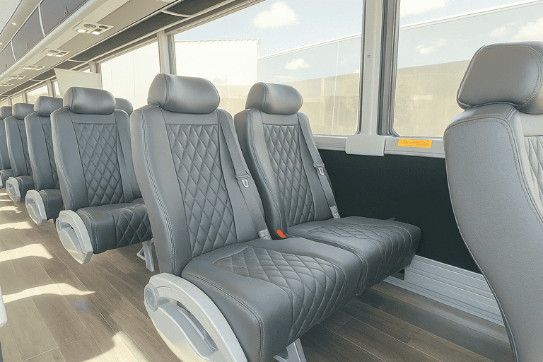 interior of Bus Rental Company Glendale charter bus