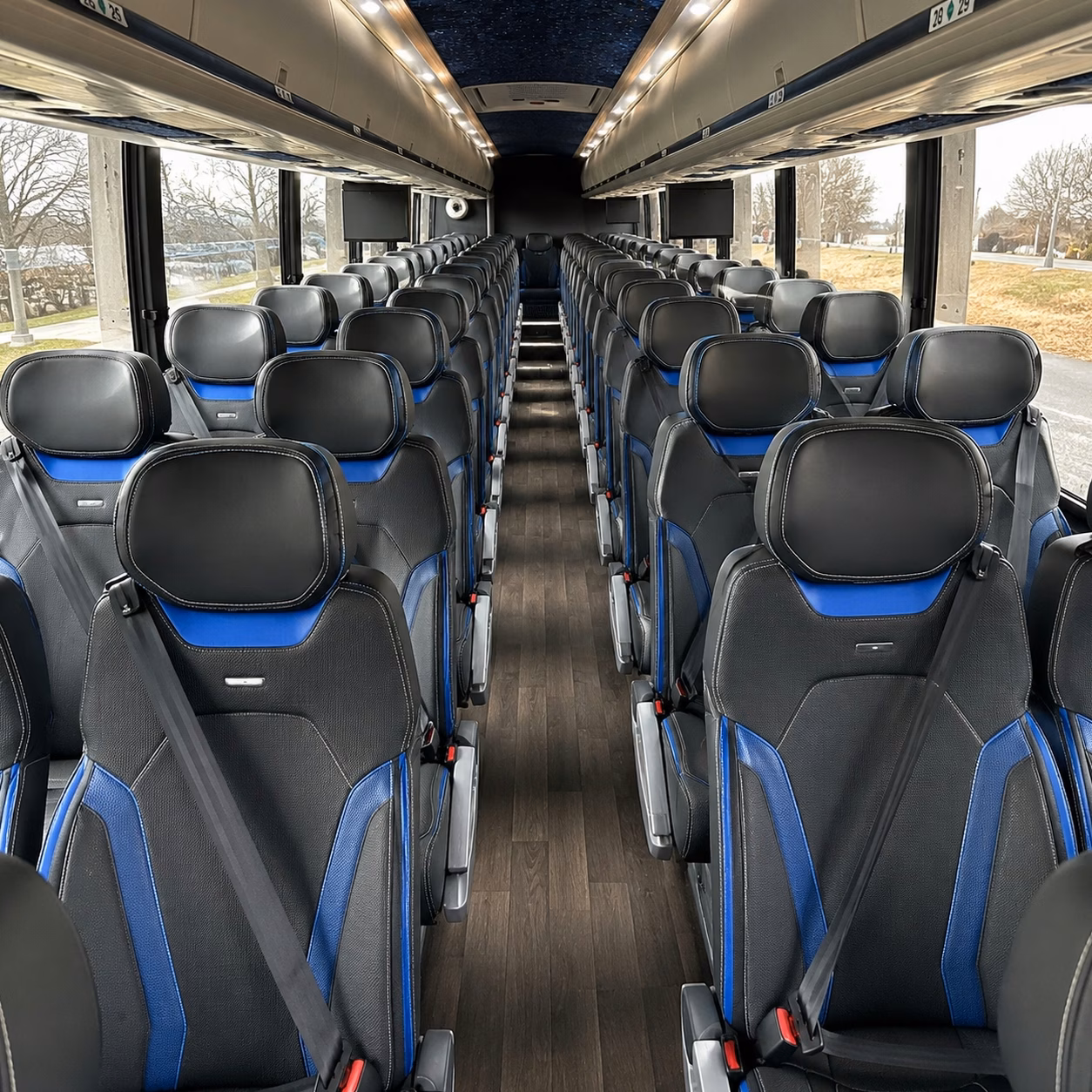 glendale charter bus rental interior
